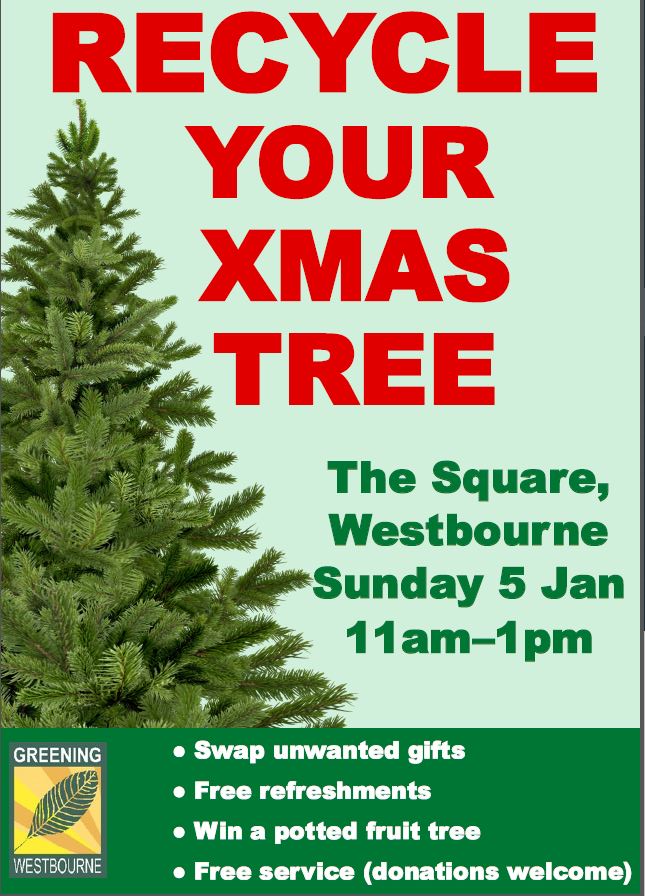 Christmas tree recycling on Sunday 5 January Westbourne Parish Council